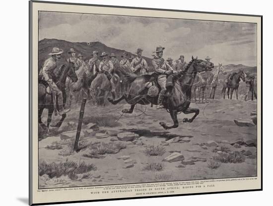 With the Australian Troops in South Africa, Riding for a Fall-Godfrey Douglas Giles-Mounted Giclee Print