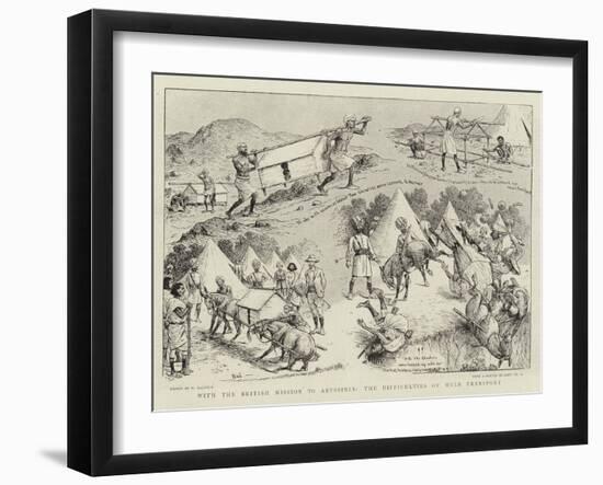 With the British Mission to Abyssinia, the Difficulties of Mule Transport-William Ralston-Framed Giclee Print