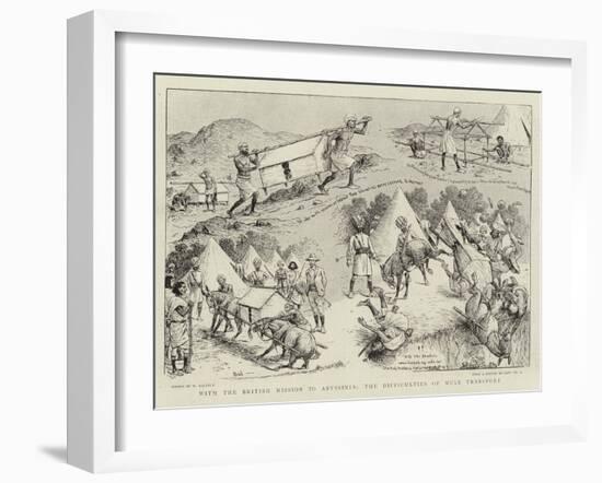 With the British Mission to Abyssinia, the Difficulties of Mule Transport-William Ralston-Framed Giclee Print