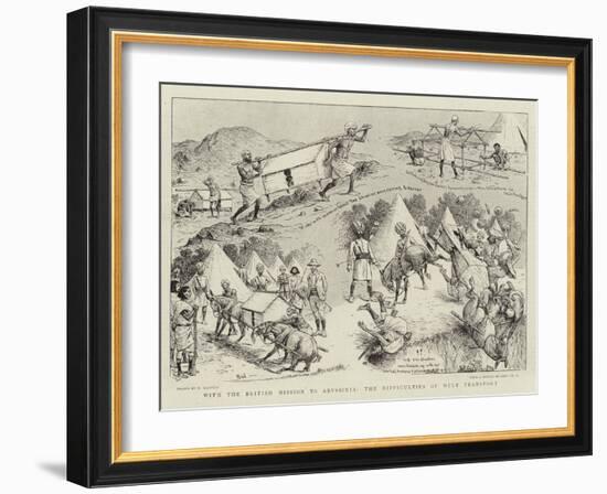 With the British Mission to Abyssinia, the Difficulties of Mule Transport-William Ralston-Framed Giclee Print