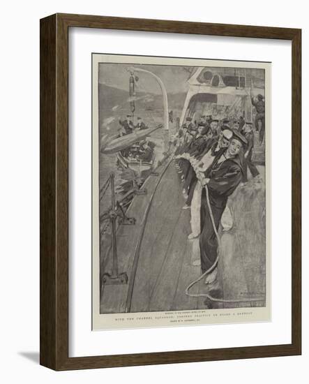 With the Channel Squadron, Torpedo Practice on Board a Gunboat-William Hatherell-Framed Giclee Print