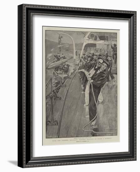 With the Channel Squadron, Torpedo Practice on Board a Gunboat-William Hatherell-Framed Giclee Print