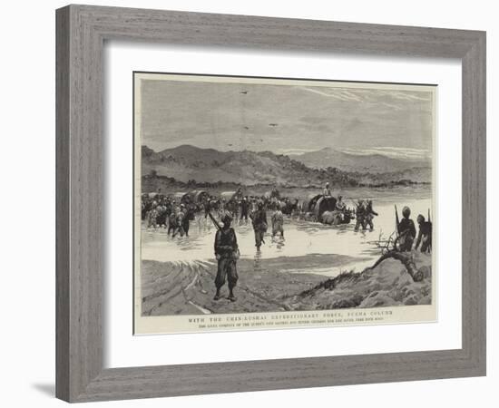 With the Chin-Lushai Expeditionary Force, Burma Column-null-Framed Giclee Print