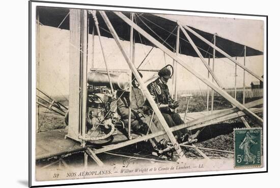 With the Comte de Lambert at the Controls of One of His Biplanes at a French Aviation Meeting-null-Mounted Art Print