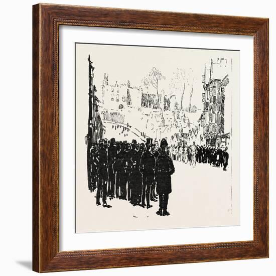 With the Cyclist Corps at the Easter Volunteer Manoeuvres, 1888-null-Framed Giclee Print