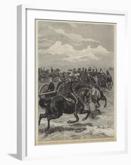 With the Honourable Artillery Company at Chatham During the Easter Manoevres-null-Framed Giclee Print