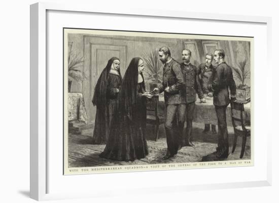 With the Mediterranean Squadron, a Visit of the Sisters of the Poor to a Man of War-null-Framed Giclee Print