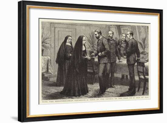 With the Mediterranean Squadron, a Visit of the Sisters of the Poor to a Man of War-null-Framed Giclee Print