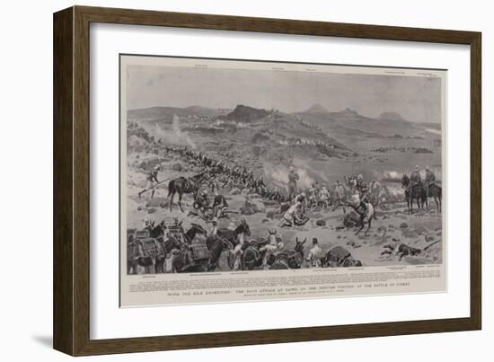 With the Nile Expedition, the Main Attack at Dawn on the Dervish Position at the Battle of Firket-Frank Dadd-Framed Giclee Print