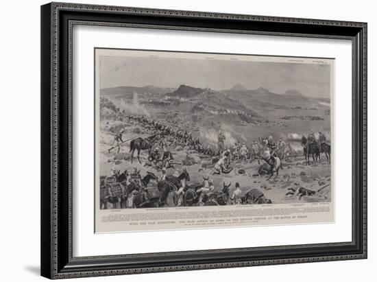 With the Nile Expedition, the Main Attack at Dawn on the Dervish Position at the Battle of Firket-Frank Dadd-Framed Giclee Print