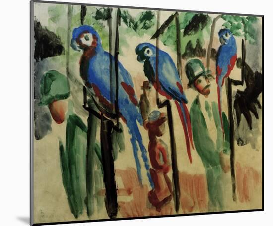 With the parrots-Auguste Macke-Mounted Giclee Print