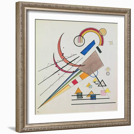 With the Triangle (W/C and Gouache)-Wassily Kandinsky-Framed Giclee Print