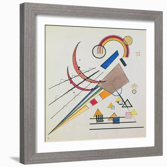 With the Triangle (W/C and Gouache)-Wassily Kandinsky-Framed Giclee Print