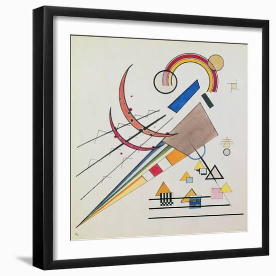 With the Triangle (W/C and Gouache)-Wassily Kandinsky-Framed Giclee Print