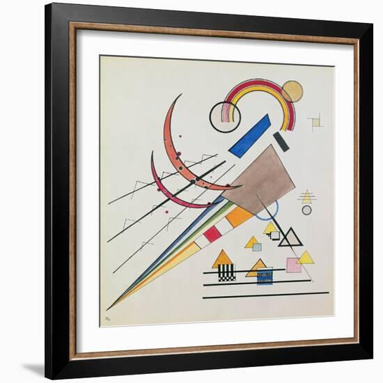 With the Triangle (W/C and Gouache)-Wassily Kandinsky-Framed Giclee Print