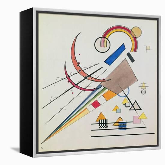 With the Triangle (W/C and Gouache)-Wassily Kandinsky-Framed Premier Image Canvas