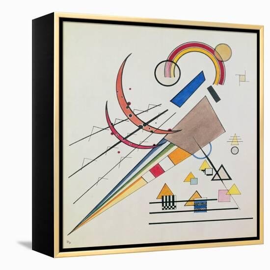 With the Triangle (W/C and Gouache)-Wassily Kandinsky-Framed Premier Image Canvas