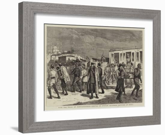 With the Turks at Constantinople, Arrival of Russian Prisoners Captured at Elena-Harry Hamilton Johnston-Framed Giclee Print