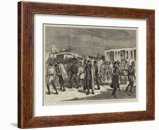 With the Turks at Constantinople, Arrival of Russian Prisoners Captured at Elena-Harry Hamilton Johnston-Framed Giclee Print