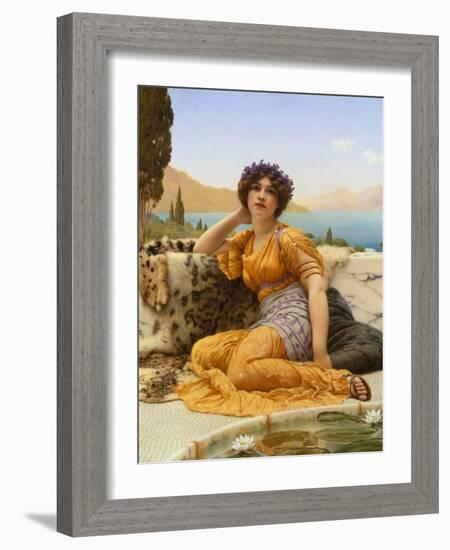 With Violets Wreathed and Robe of Saffron Hue, 1902-John William Godward-Framed Giclee Print