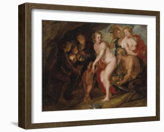 Without Ceres and Bacchus Venus would freeze, c.1650-Peter Paul Rubens-Framed Giclee Print