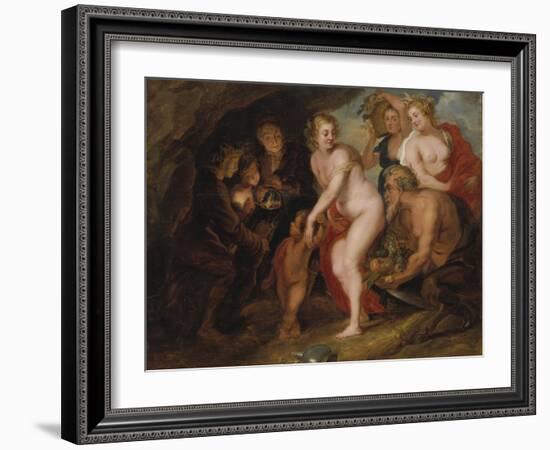 Without Ceres and Bacchus Venus would freeze, c.1650-Peter Paul Rubens-Framed Giclee Print