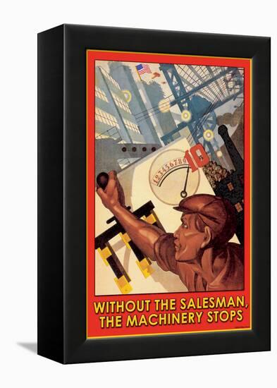 Without the Salesman-null-Framed Stretched Canvas