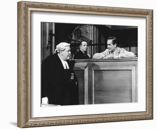 Witness For The Prosecution, Charles Laughton, Tyrone Power, 1957-null-Framed Photo