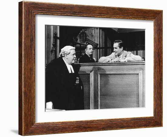 Witness For The Prosecution, Charles Laughton, Tyrone Power, 1957-null-Framed Photo