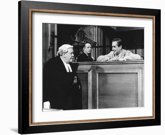 Witness For The Prosecution, Charles Laughton, Tyrone Power, 1957-null-Framed Photo