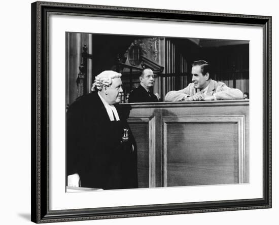 Witness For The Prosecution, Charles Laughton, Tyrone Power, 1957-null-Framed Photo