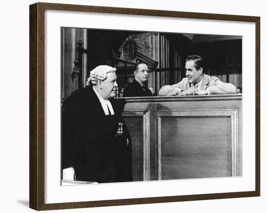 Witness For The Prosecution, Charles Laughton, Tyrone Power, 1957-null-Framed Photo