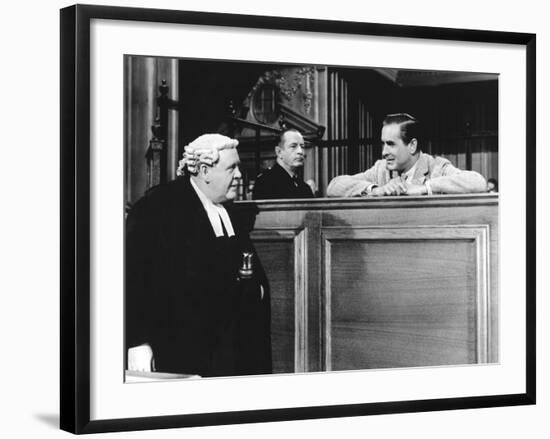 Witness For The Prosecution, Charles Laughton, Tyrone Power, 1957-null-Framed Photo