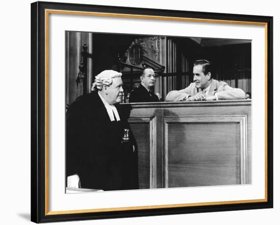 Witness For The Prosecution, Charles Laughton, Tyrone Power, 1957-null-Framed Photo