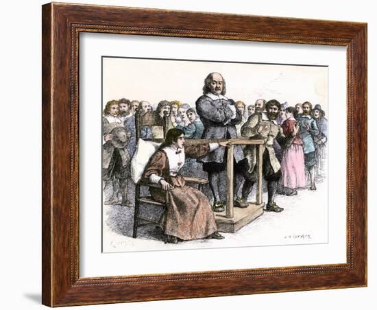 Witness Testifying at the Salem Witchcraft Trials, 1690s-null-Framed Giclee Print