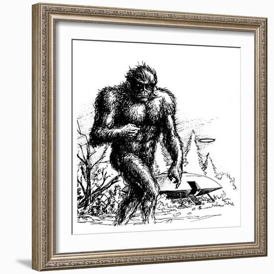 Witnesses Claim a Connection Between UFO Sightings and 'Bigfoot', Missouri-null-Framed Art Print