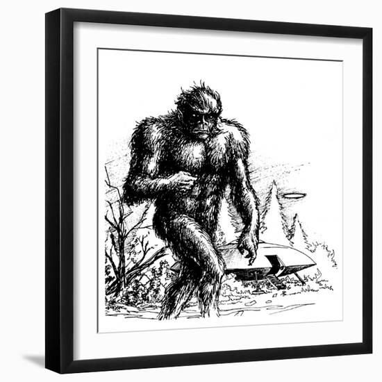 Witnesses Claim a Connection Between UFO Sightings and 'Bigfoot', Missouri-null-Framed Art Print