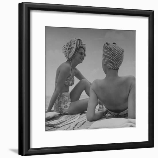 Wives of Men in the Us Army and Navy Relaxing in the Sun-Peter Stackpole-Framed Photographic Print