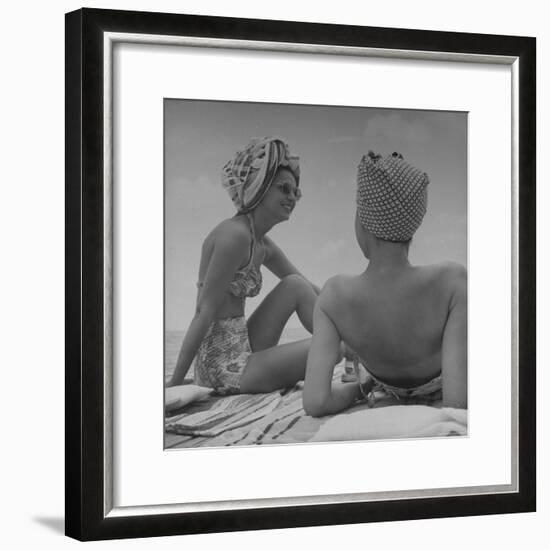 Wives of Men in the Us Army and Navy Relaxing in the Sun-Peter Stackpole-Framed Photographic Print