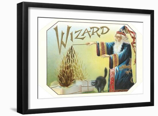 Wizard Conjuring Tobacco Leaves-null-Framed Art Print