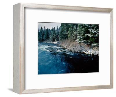 View of North Santiam River flowing through rocks Willamette National Forest Lane County Oregon USA Poster Print by Panoramic Images 28 x 22
