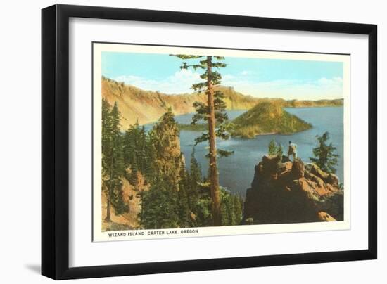 Wizard Island, Crater Lake, Oregon-null-Framed Art Print