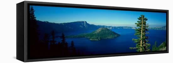 Wizard Island in Crater Lake, Oregon-null-Framed Stretched Canvas