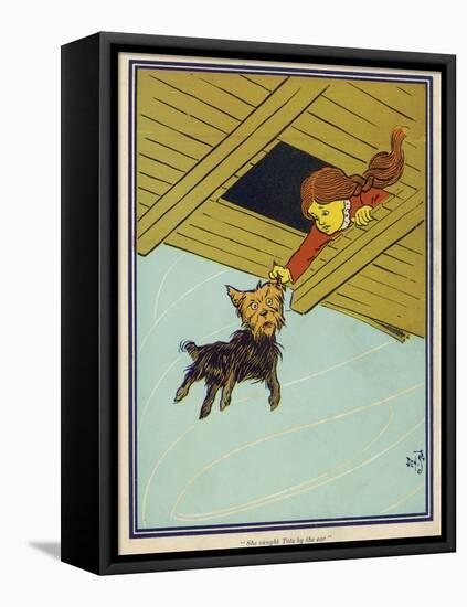 Wizard of Oz: Dorothy and Toto are Caught up by the Tornado-W.w. Denslow-Framed Premier Image Canvas