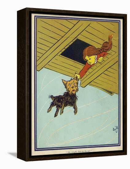 Wizard of Oz: Dorothy and Toto are Caught up by the Tornado-W.w. Denslow-Framed Premier Image Canvas