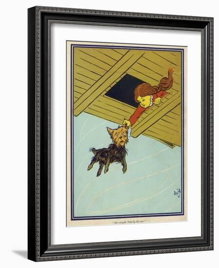 Wizard of Oz: Dorothy and Toto are Caught up by the Tornado-W.w. Denslow-Framed Photographic Print