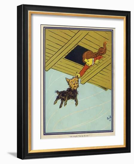 Wizard of Oz: Dorothy and Toto are Caught up by the Tornado-W.w. Denslow-Framed Photographic Print