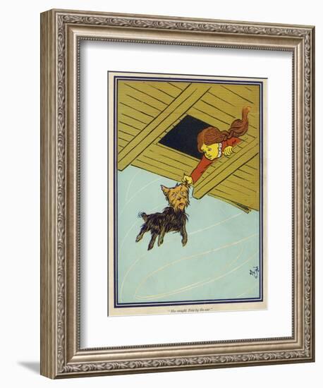 Wizard of Oz: Dorothy and Toto are Caught up by the Tornado-W.w. Denslow-Framed Photographic Print