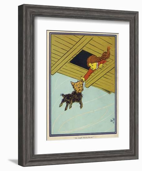 Wizard of Oz: Dorothy and Toto are Caught up by the Tornado-W.w. Denslow-Framed Photographic Print