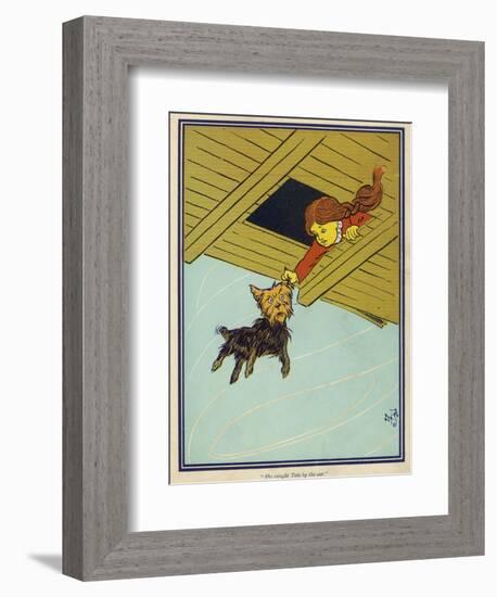 Wizard of Oz: Dorothy and Toto are Caught up by the Tornado-W.w. Denslow-Framed Photographic Print